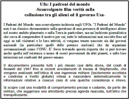 Ufo Padroni Mondo-Inserto